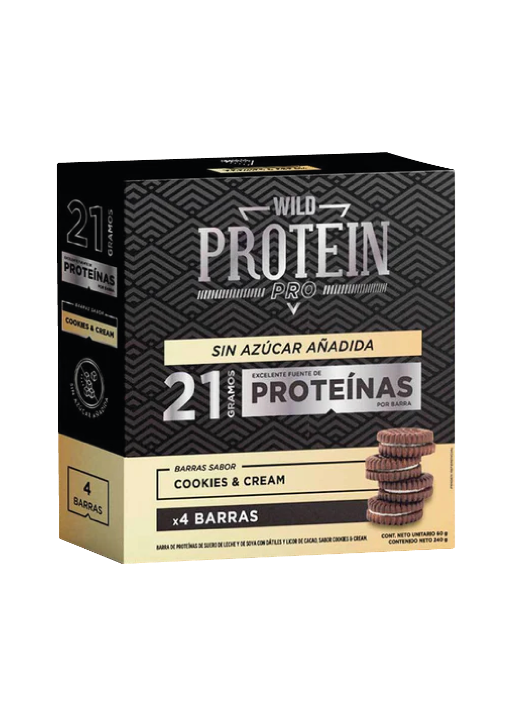 Barritas Wild Protein Pro Cookies & Cream 60 gr (Caja 4 Unidades)