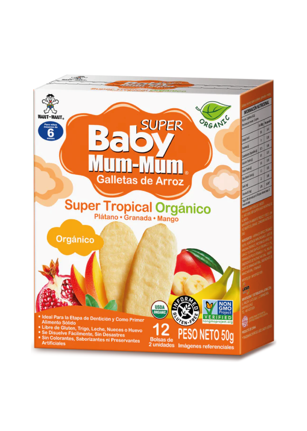 Galletas de Arroz Sabor Súper Tropical Baby Mum-Mum 50gr